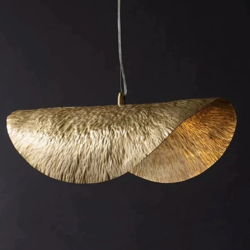 Hammered Antique Brass Light Fixture - Ref. 1801